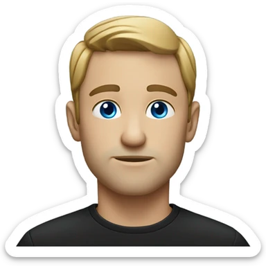 thoughtful male in black shirt blue eyes sticker