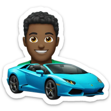 green and blue lambo sticker