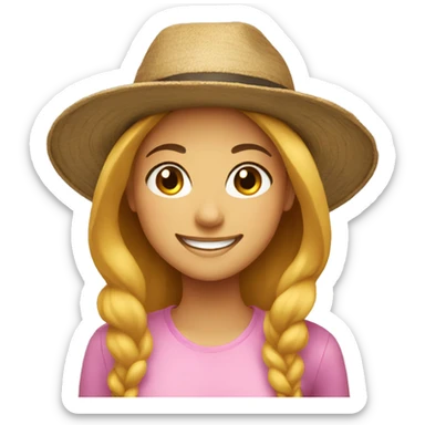 smiling girls with hats sticker