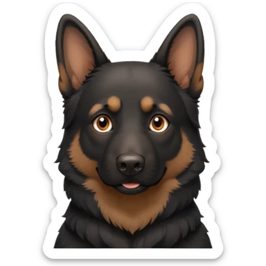 mostly black german shepherd wanting belly rub sticker