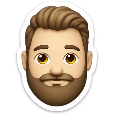 Gay guy with big beard and chubby face sticker