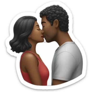 Two people kiss sticker