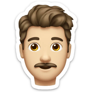 jeune homme avec un bouc et une moustache et des cheveux mi long sticker