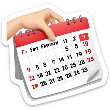 Flipping the calendar of February sticker