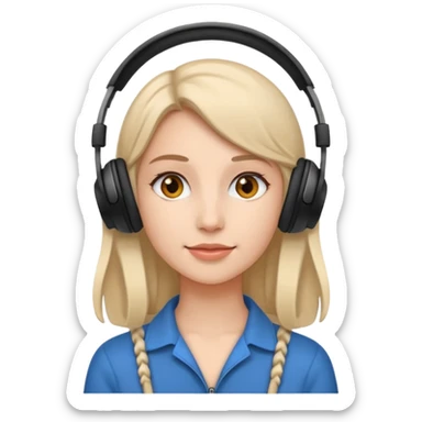 woman with on-ear headphones sticker