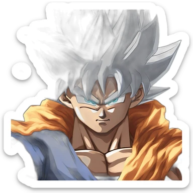 son goku ultra instinct and vegeta ulra ego sticker