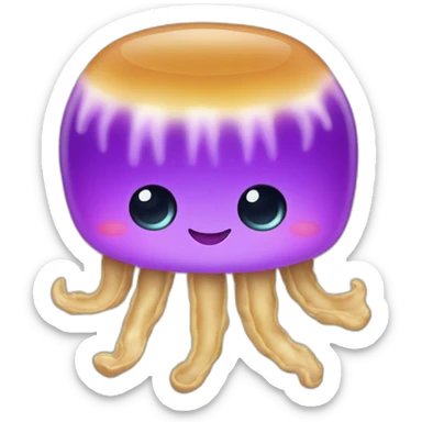 Peanut butter jelly time cute baby jellyfish sticker