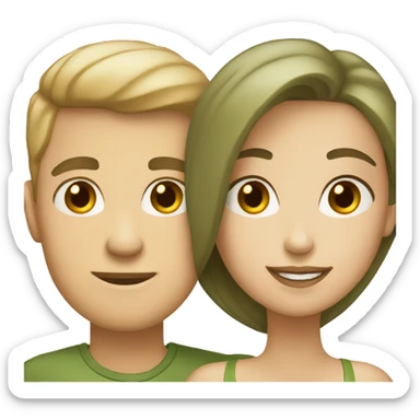 white and olive skinned couple sticker