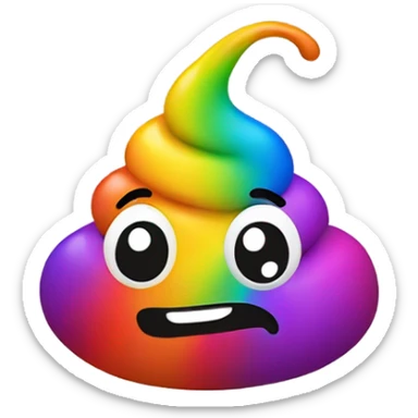 Rainbow poop sticker