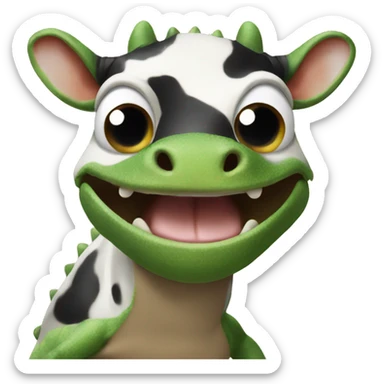 lizard with cow looking face overlay sticker