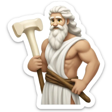 Zeus holding a big femur bone sticker