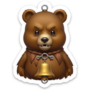 evil bear with bell sticker