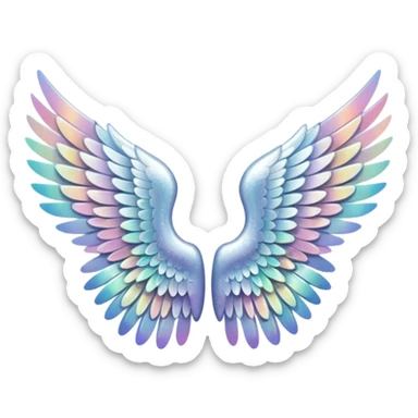 wings glitter white sticker