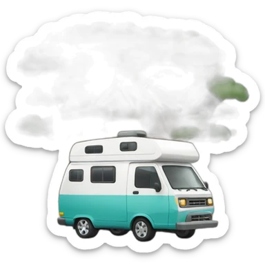 Camping car multicolor sticker