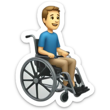 man wheelchair sticker