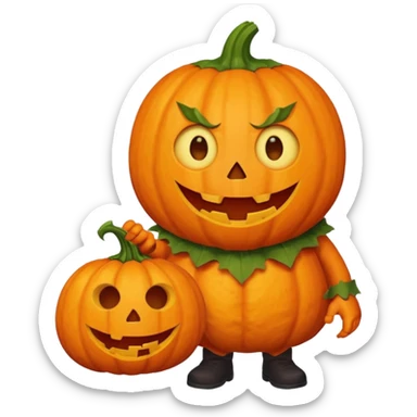 Pumpkin monster kid 
 sticker