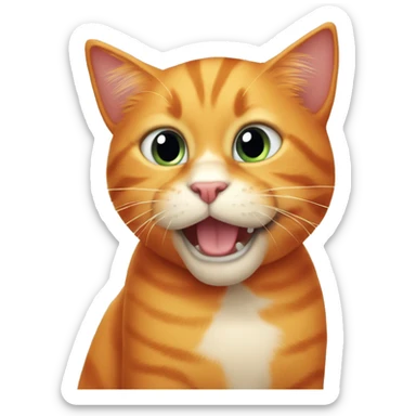 very verg happy orange cat sticker