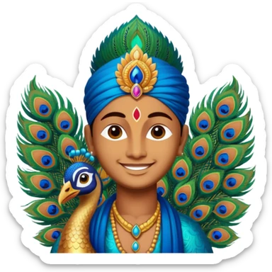 lord murugan with peacock sticker