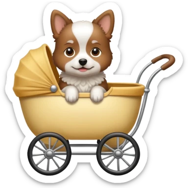 dog in a pram sticker