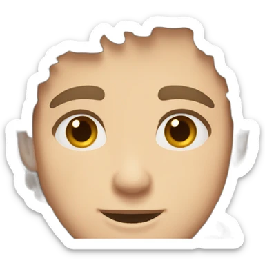 Guy with freckles and brown hair, hazel eyes, medium length hair sticker