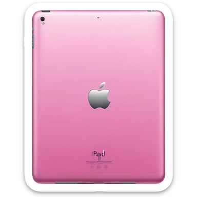  pink iPad (Apple tablet) with sleek metallic finish, minimal and modern design, soft reflections, isolated on transparent background, realistic style" sticker
