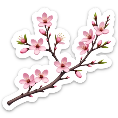 Sakura cherry blossom tree twig sticker