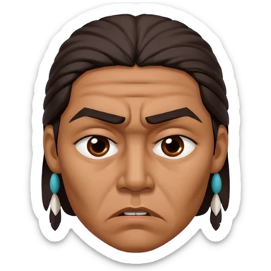 native american showing Annoyance/anger - feeling of irritation or displeasure  sticker