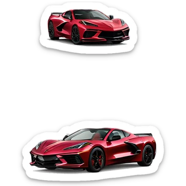 Wine red corvette c8 sticker