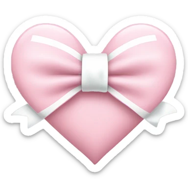 Pastel pink heart with white bow sticker