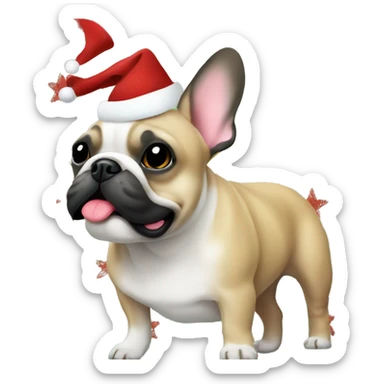 French bulldog in a Christmas mood  sticker