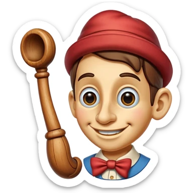 pinocchio with long nose sticker