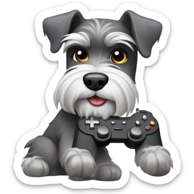Schnauzer playing video games sticker