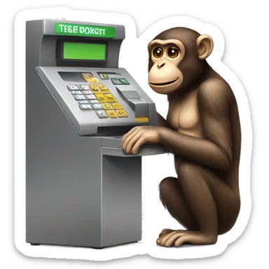 Monkey behind the cash register sticker