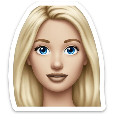 Realistic victoria secret model blonde blue eyes  sticker