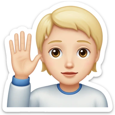 teary face waving goodbye sticker