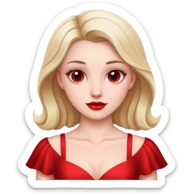 white conservative woman in full red dress sticker
