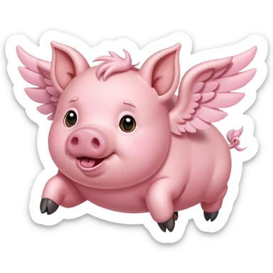 Flying pig sticker