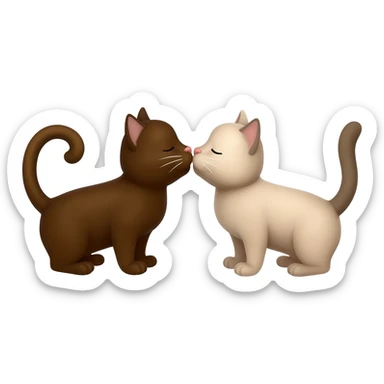 Brown and beige cats are kissing sticker