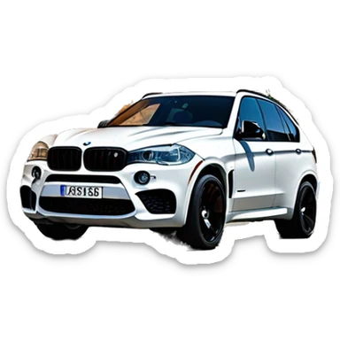 BMW X5M black and number plate C15 JTR sticker