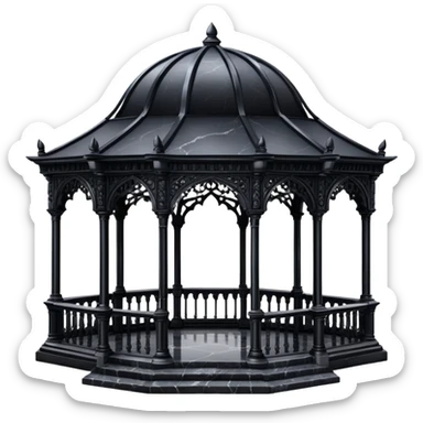 Black marble gazebo, gothic, aesthetic sticker