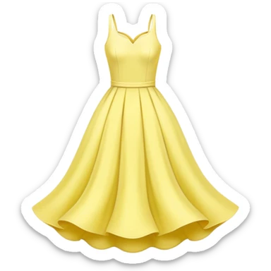 pastel yellow spring dress floating in the air sticker