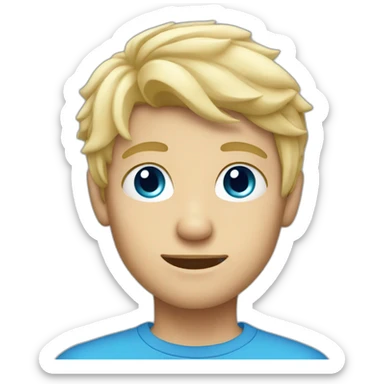 blond haired boy with blue eyes sticker
