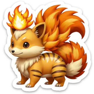 Sandshrew-Growlithe-Fennekin-Vulpix-fusion sticker