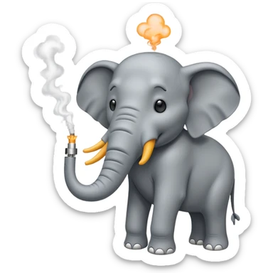 Show me an elephant vaping  sticker