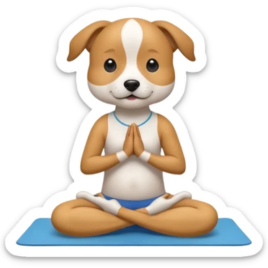 dog doing yoga sticker