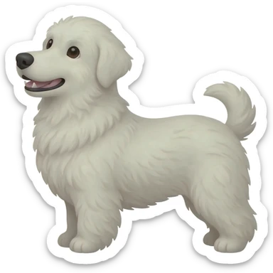 white dog looks contentedly to the left sticker