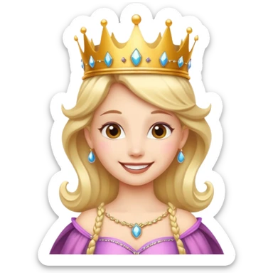 Princesa hada con corona con la palabra Queen sticker