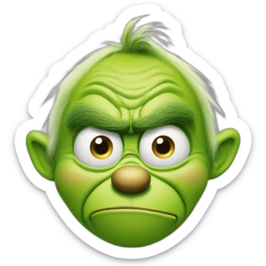 Jim Carrey grinch with disgust face  sticker