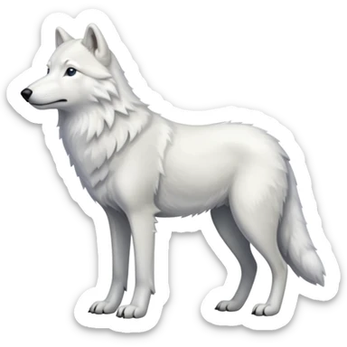 Hyper-realistic furry beautiful soft smooth elegant Arctic wolf, full body sticker