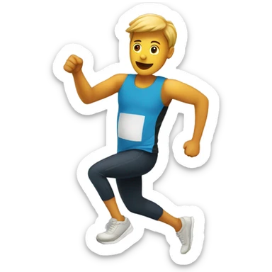 a person running fast sticker